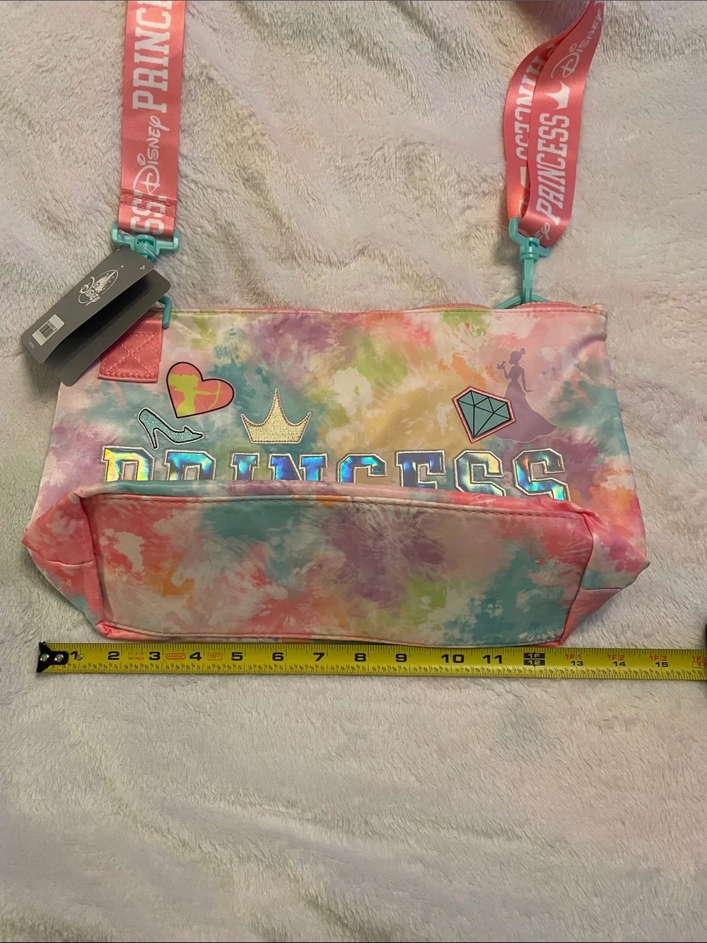 Disney Princess Tie-Dye Pink Multicolor Kids Crossbody Bag